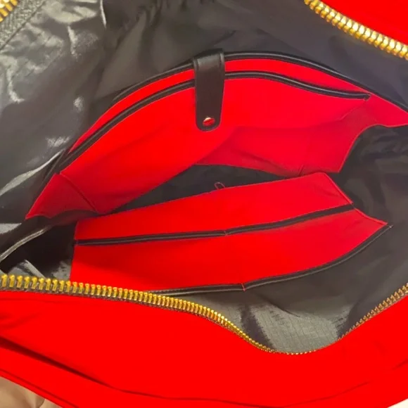 Rare The M Bag NYC Red Tote Zip Carryall Techwear Red Nylon Utility Travel Bag - Picture 13 of 16
